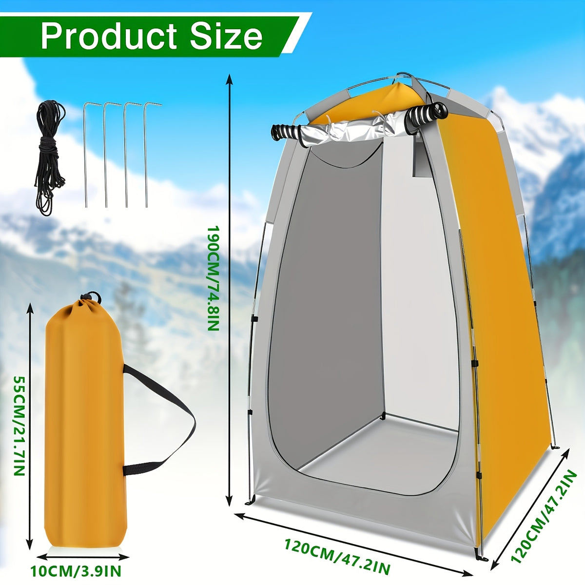 Portable Privacy Shower Tent for Camping – Outdoor Changing Room, Toilet Shelter & Shower Enclosure for Hiking, Beach, Backpacking & Campsite Use