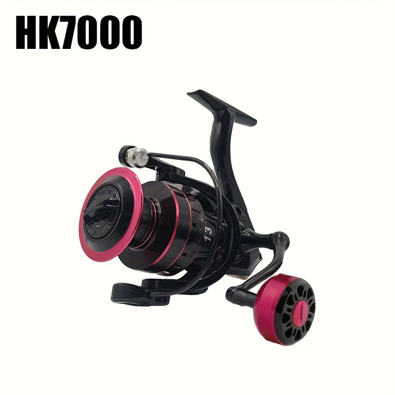 Spinning Fishing Reel Metal Handle HK1000-7000 5.2:1 Gear Ratio – Ambidextrous Freshwater Saltwater Spinning Reel for Bass Trout Crappie Inshore Surf Fishing – Left & Right Hand
