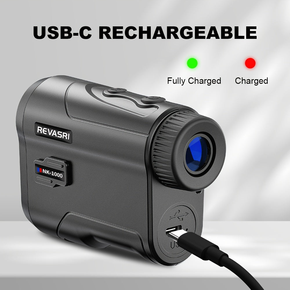 Golf Rangefinder with Slope Compensation 1000 Yard Laser Distance Meter Flagstick Lock Vibration 6x Magnification USB-C Rechargeable for Golf Tournament Practice Golfer Gift