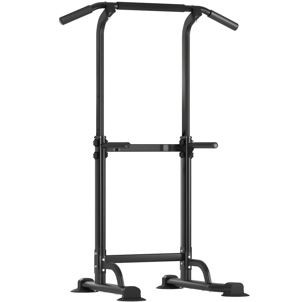 Power Tower Pull Up Bar Stand Adjustable Height 50-90 Inch 330LBS Multi-Function Dip Station Home Gym Strength Training Equipment for Pull Ups Push Ups Dips Knee Raise Men Women