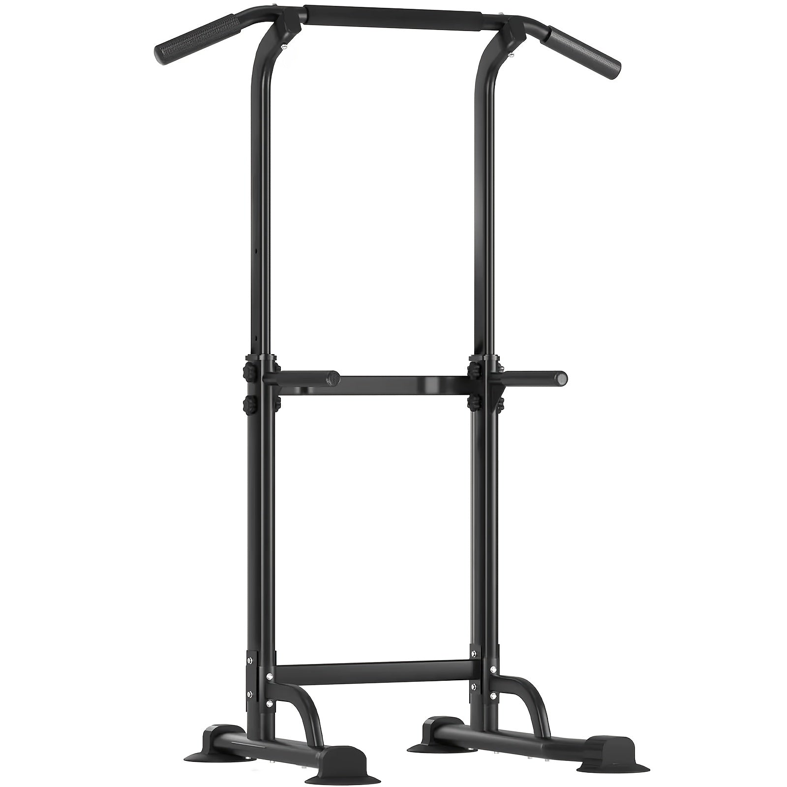 Power Tower Pull Up Bar Stand Adjustable Height 50-90 Inch 330LBS Multi-Function Dip Station Home Gym Strength Training Equipment for Pull Ups Push Ups Dips Knee Raise Men Women