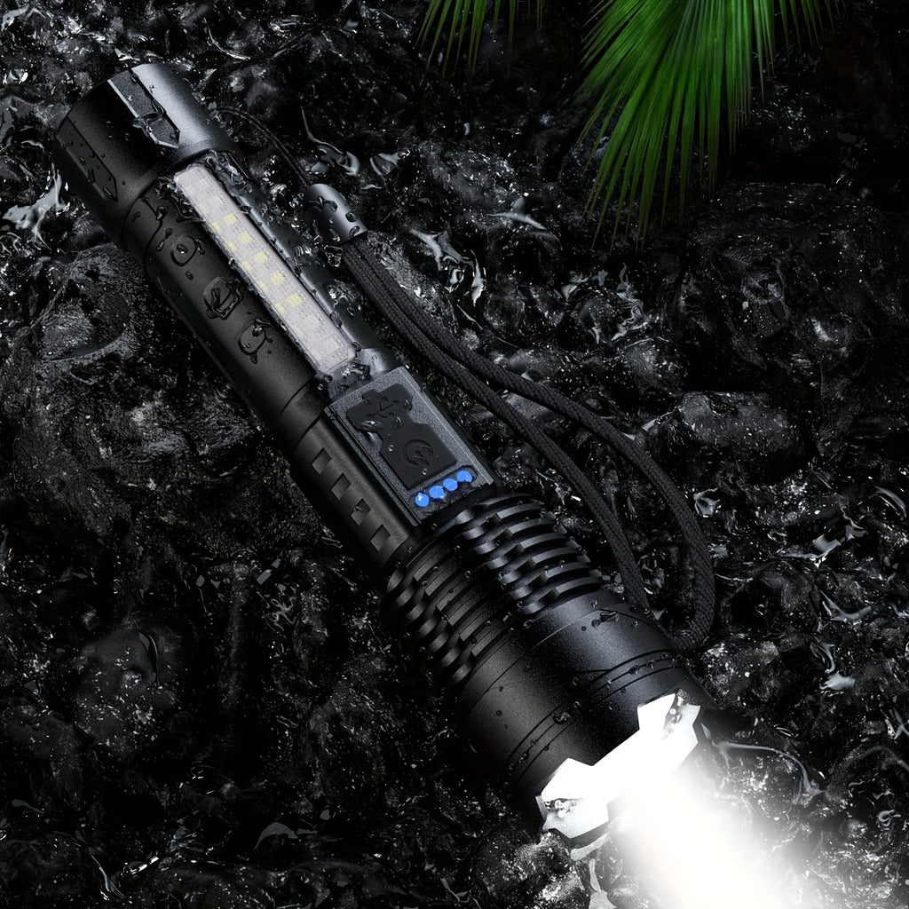 2-Pack Rechargeable LED Flashlight – High Lumen, 6 Lighting Modes, Strobe, IP44 Waterproof, for Camping Home Emergency Outdoor Use