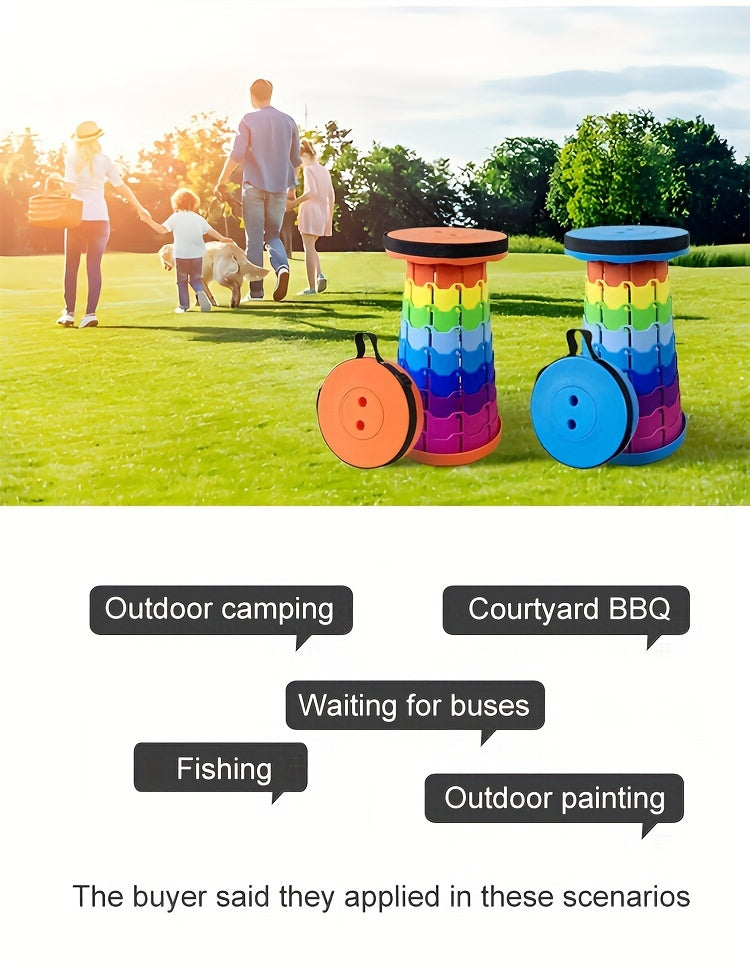 Portable Folding Stool 2 Pack 400 Lbs Capacity Collapsible Lightweight Seat – Camping Fishing Hiking BBQ Kitchen Indoor Outdoor Rainbow Gift