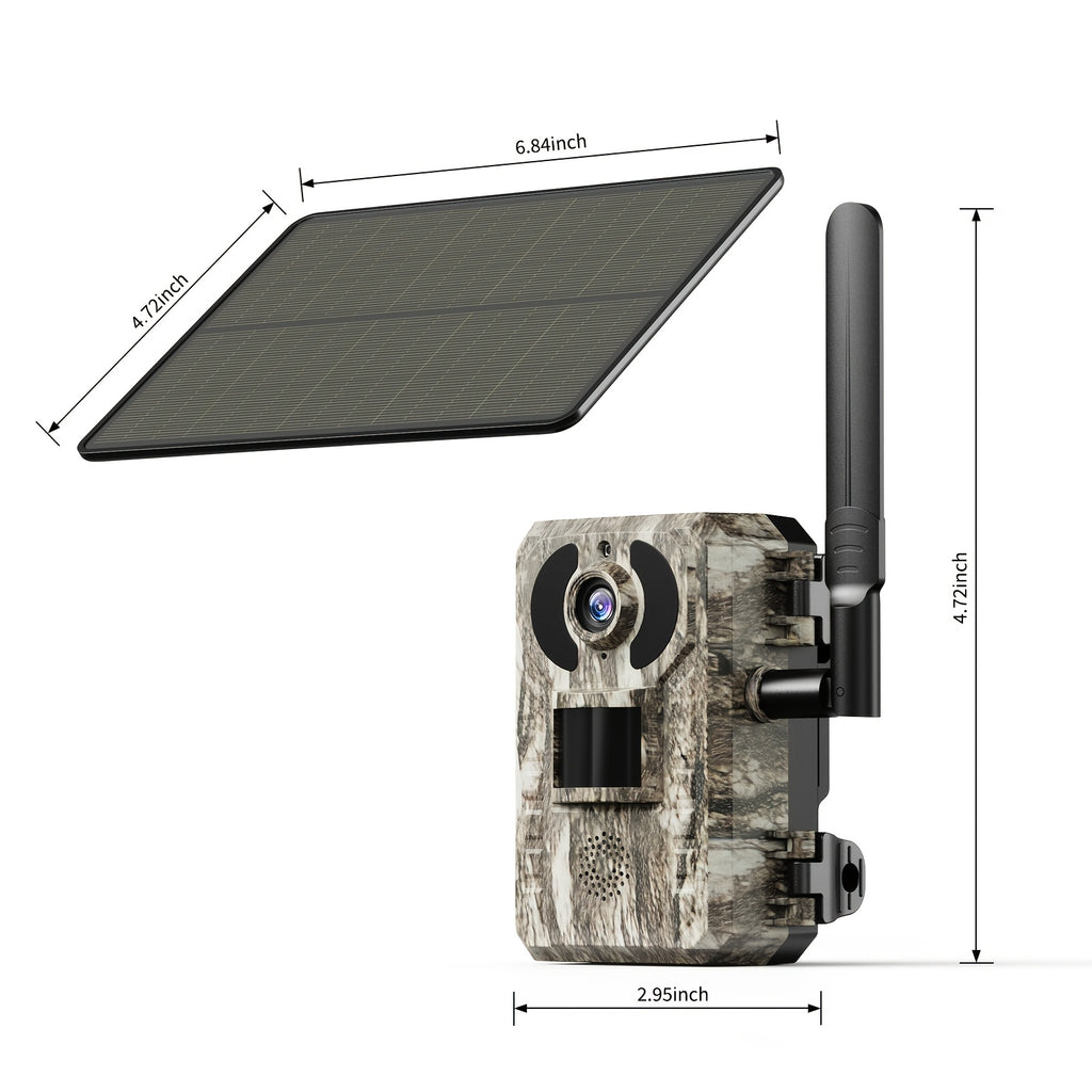 4G Trail Camera Wireless Outdoor – 2K 1440p Solar Security Camera, No-Glow Night Vision 75ft, 0.2s Trigger, Built-In SIM, No WiFi Needed | 1, 2 & 4-Pack Options