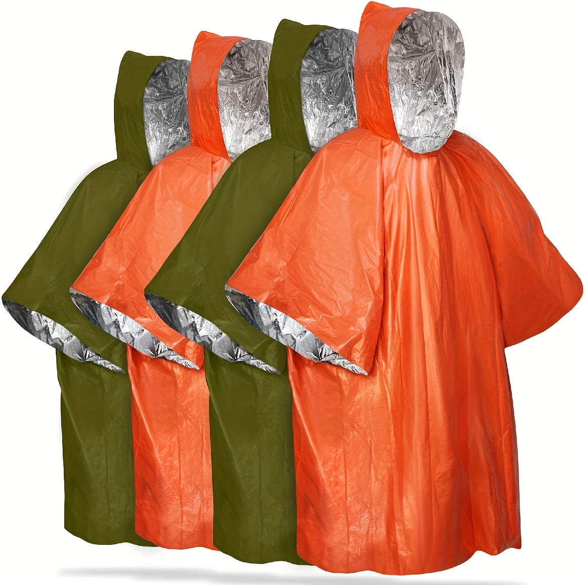Emergency Rain Poncho Waterproof Two-Sided Thermal Blanket Pack – Portable Raincoat for Hiking Camping Survival Emergency Kit Bug Out Bag