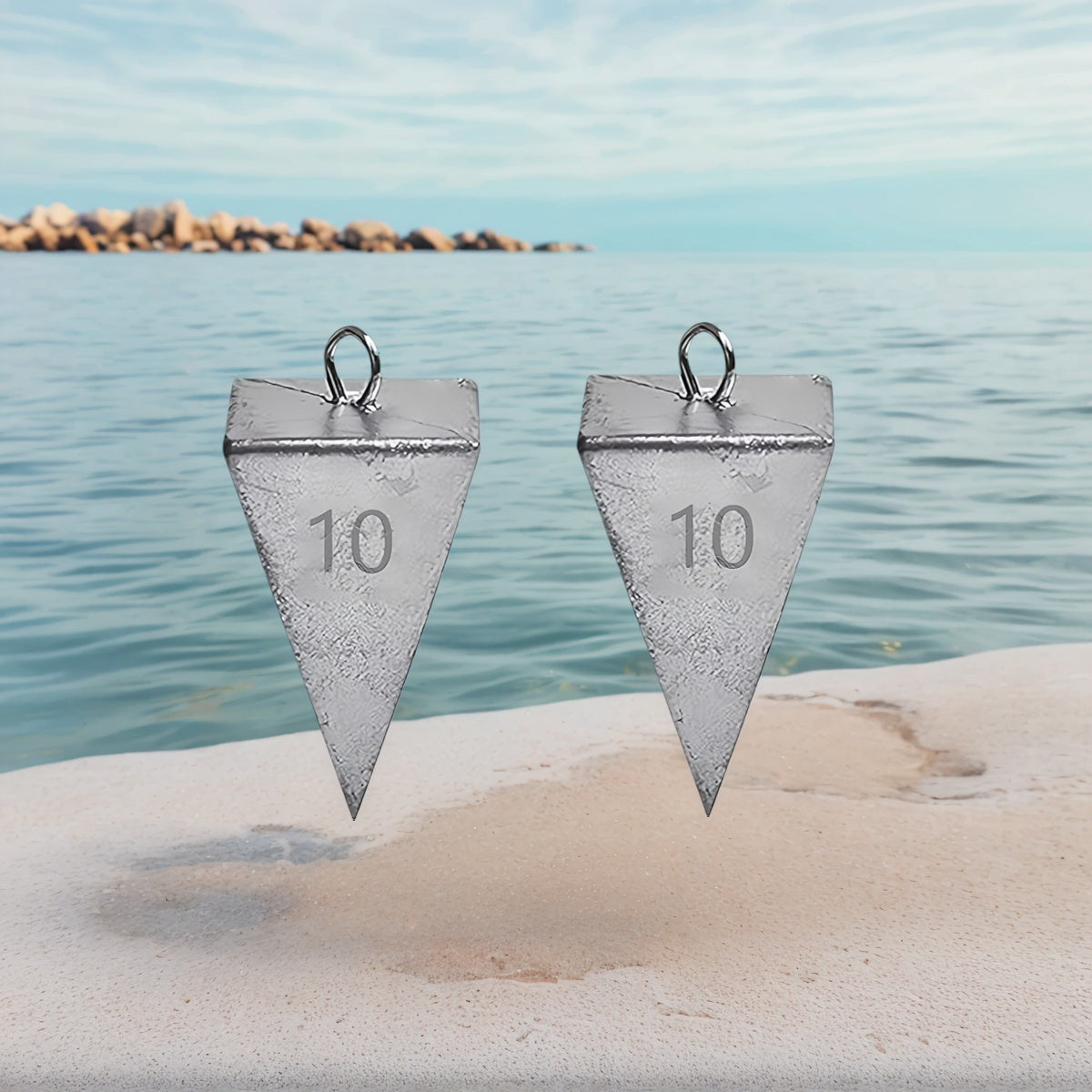 Pyramid Fishing Sinkers 1oz-10oz Multi-Pack Saltwater Freshwater Surf Bottom Fishing Weights for Bass Pompano Drum Croaker Sand-Perch Tackle Accessories