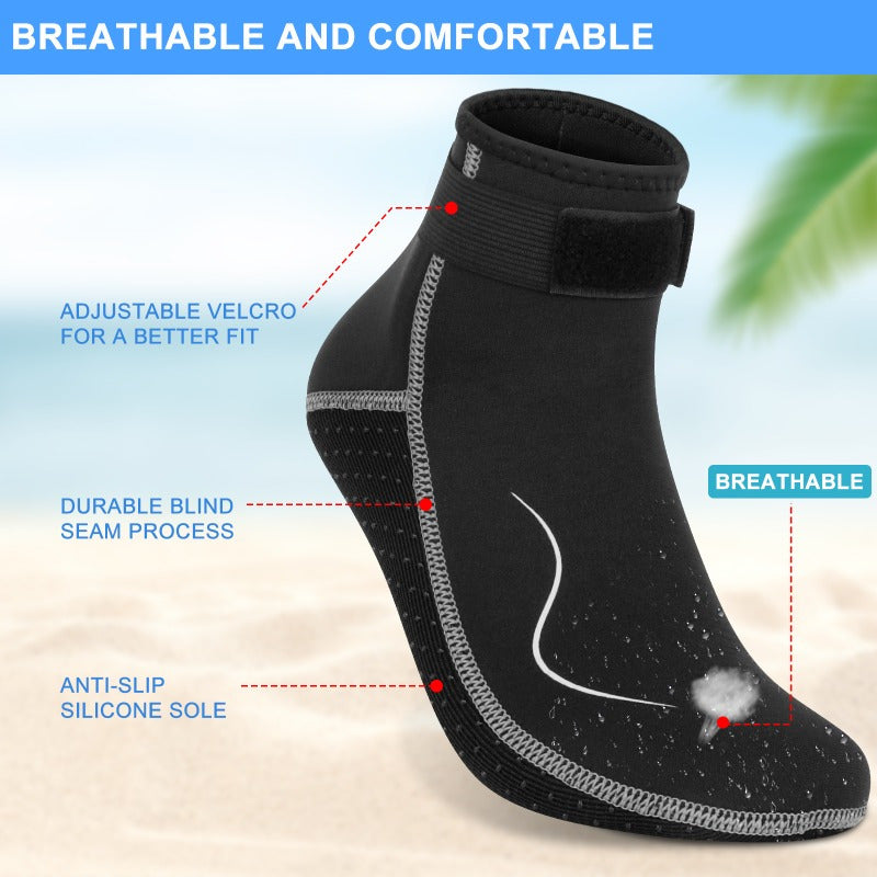 Neoprene Water Socks 3mm for Men & Women – Non-Slip Warm Diving Wetsuit Fin Socks High & Low Cut for Surfing Snorkeling Kayaking Beach S-XXL
