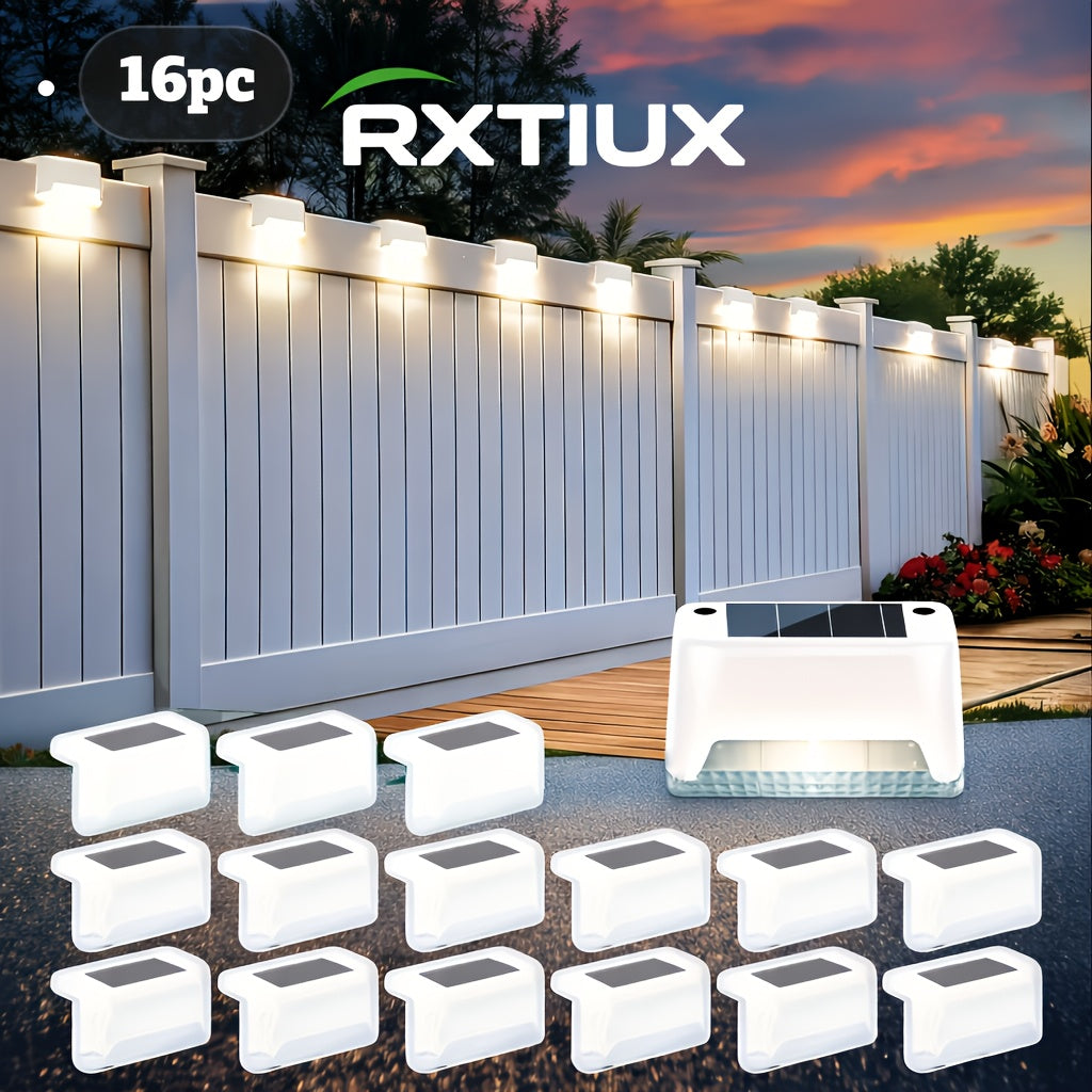 Solar Step Lights Outdoor - 16/32 Pack LED Deck Lights IP66 Waterproof, Auto Light Sensor, 700mAh Battery, Solar Stair Lights for Yard, Patio, Deck, Steps, Walkway & Lawn Path Safety