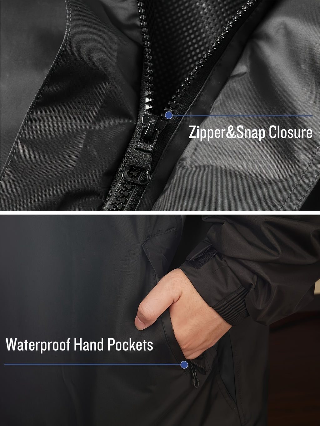 Waterproof Rain Suit for Men High Visibility – Reflective Rain Jacket & Pants for Work Fishing Farming Motorcycle S-XXL (Black, Blue, Yellow)