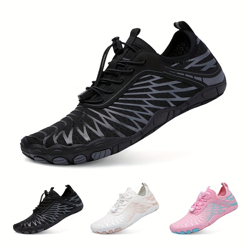 Women's Trail Running Barefoot Shoes Wide Toe Box Non-Slip – Healthy Minimalist Sneakers for Hiking Outdoor Walking – Lightweight Breathable Barefoot Footwear White Black Pink US Size 6–11