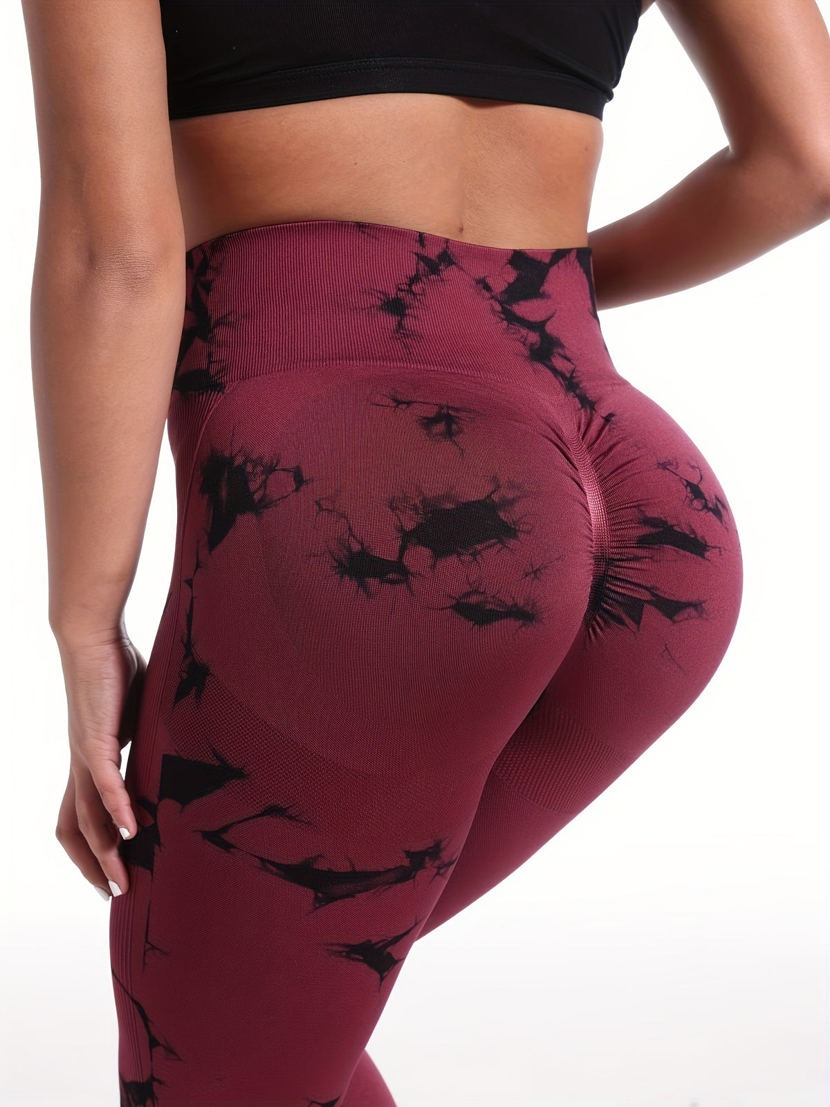 Tie Dye Yoga Pants 5-Pack for Women High Waist Tummy Control Peach Lift Leggings – 4-Way Stretch Running Tights Fitness Workout Pants Squat Proof Non-See-Through Polyamide Leggings S M L XL Multi-Color Sets