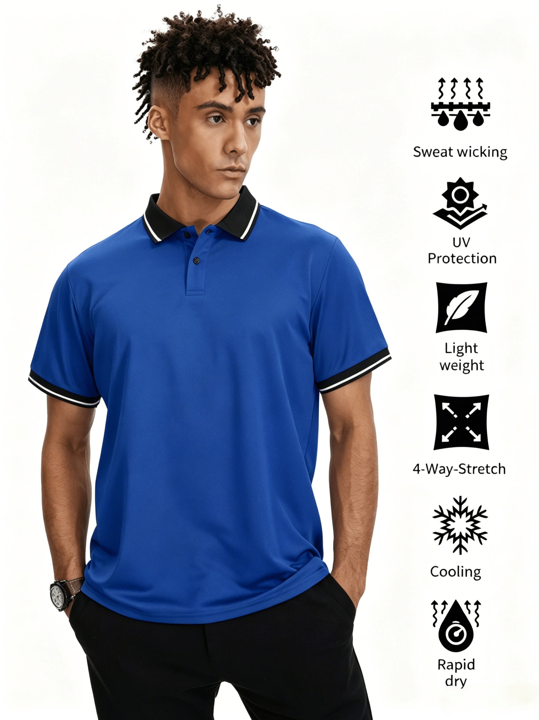 Men's Polo Shirts 6 Pack Short Sleeve Sports Golf Casual Summer Outdoor Tee Mixed Colors S-XXL