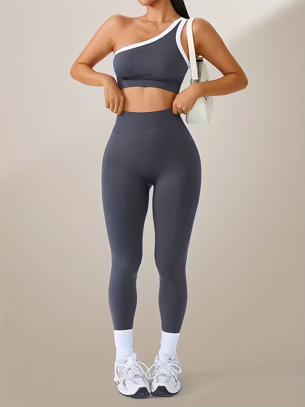 High-Waisted Butt-Lifting Leggings & Sports Bra Set for Women 2-Piece Stretchy Yoga Workout Outfit Solid Color Running Activewear with Camisole Top XS-XL