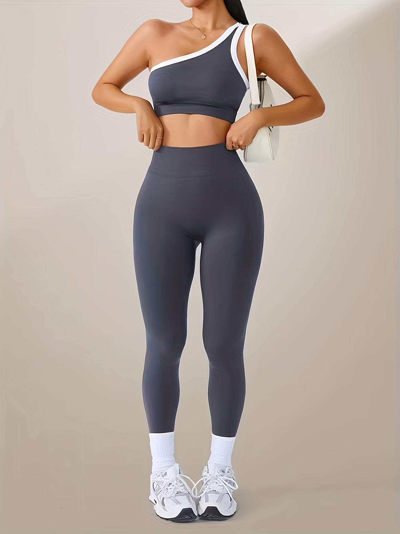 High-Waisted Butt-Lifting Leggings & Sports Bra Set for Women 2-Piece Stretchy Yoga Workout Outfit Solid Color Running Activewear with Camisole Top XS-XL