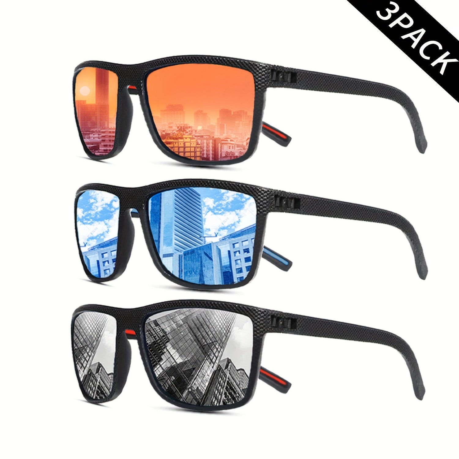 UV Protection Sunglasses 6-Pack for Men Women – Lightweight PC Frame Anti-Glare High-Definition Lenses, Outdoor Driving Sports Eyewear, Bulk Glasses Set