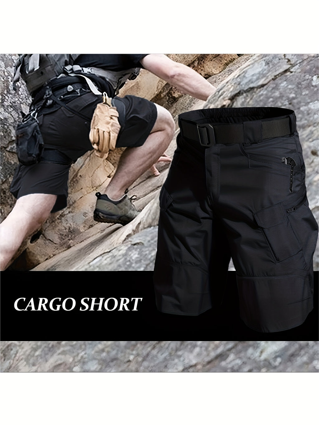 Men's Cargo Shorts Breathable Quick Dry Tactical Work Shorts Multi-Pocket S-XXXL – Outdoor Hiking Fishing Camping Military Style Shorts for Men Black Khaki Grey Green