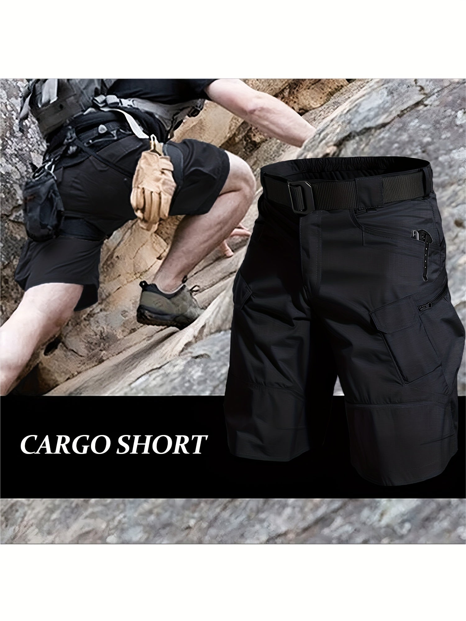 Men's Cargo Shorts Breathable Quick Dry Tactical Work Shorts Multi-Pocket S-XXXL – Outdoor Hiking Fishing Camping Military Style Shorts for Men Black Khaki Grey Green