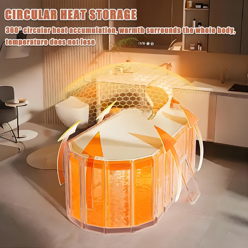 Portable Foldable Hot Tub 63 Inch No Installation Quick Setup Dual Drainage for Home Gym Spa Relaxation Indoor Outdoor Use