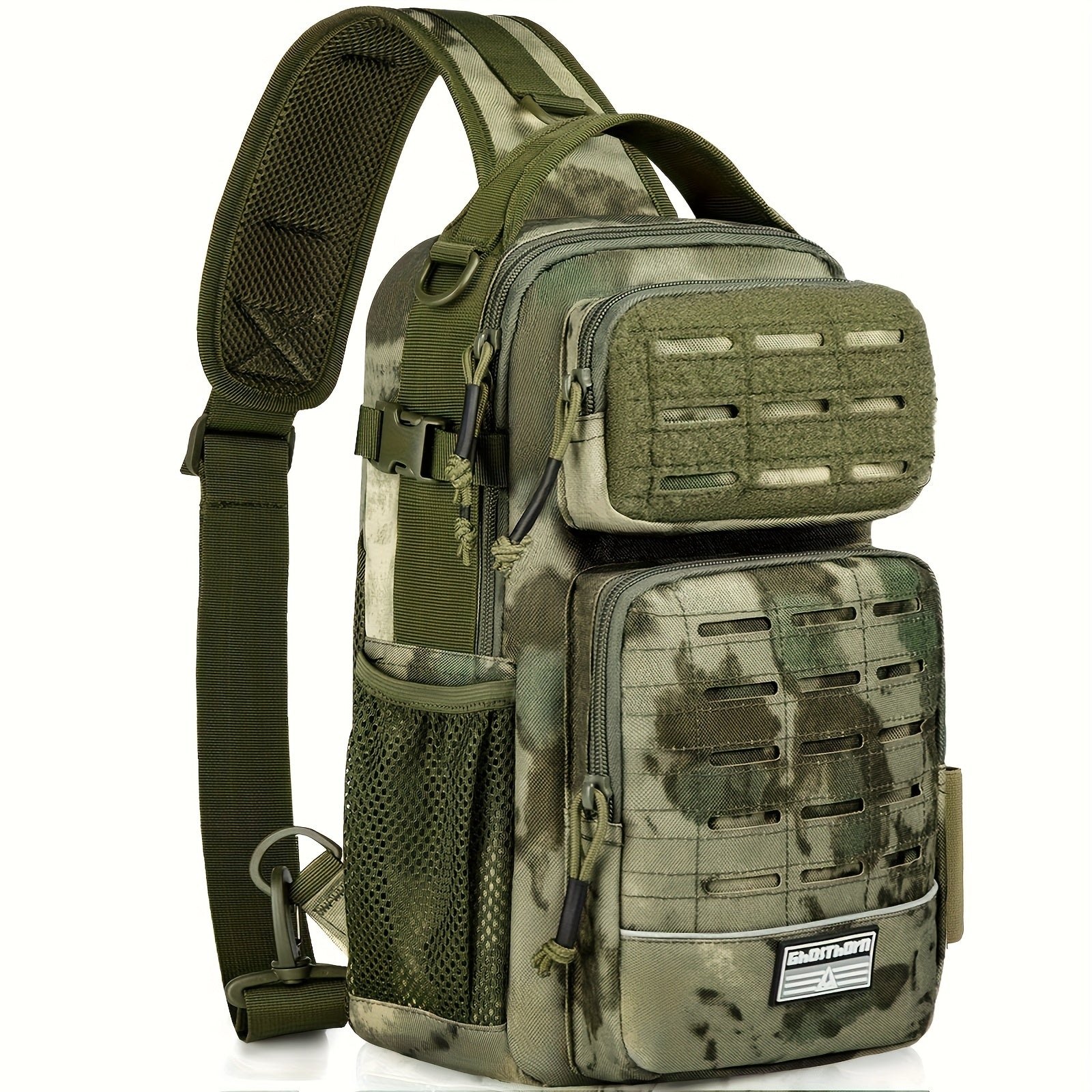 Tactical Camouflage Shoulder Bag – Military Style Crossbody Sling Bag for Outdoor Hiking Camping Hunting Travel Men Women Black Green Khaki Camo