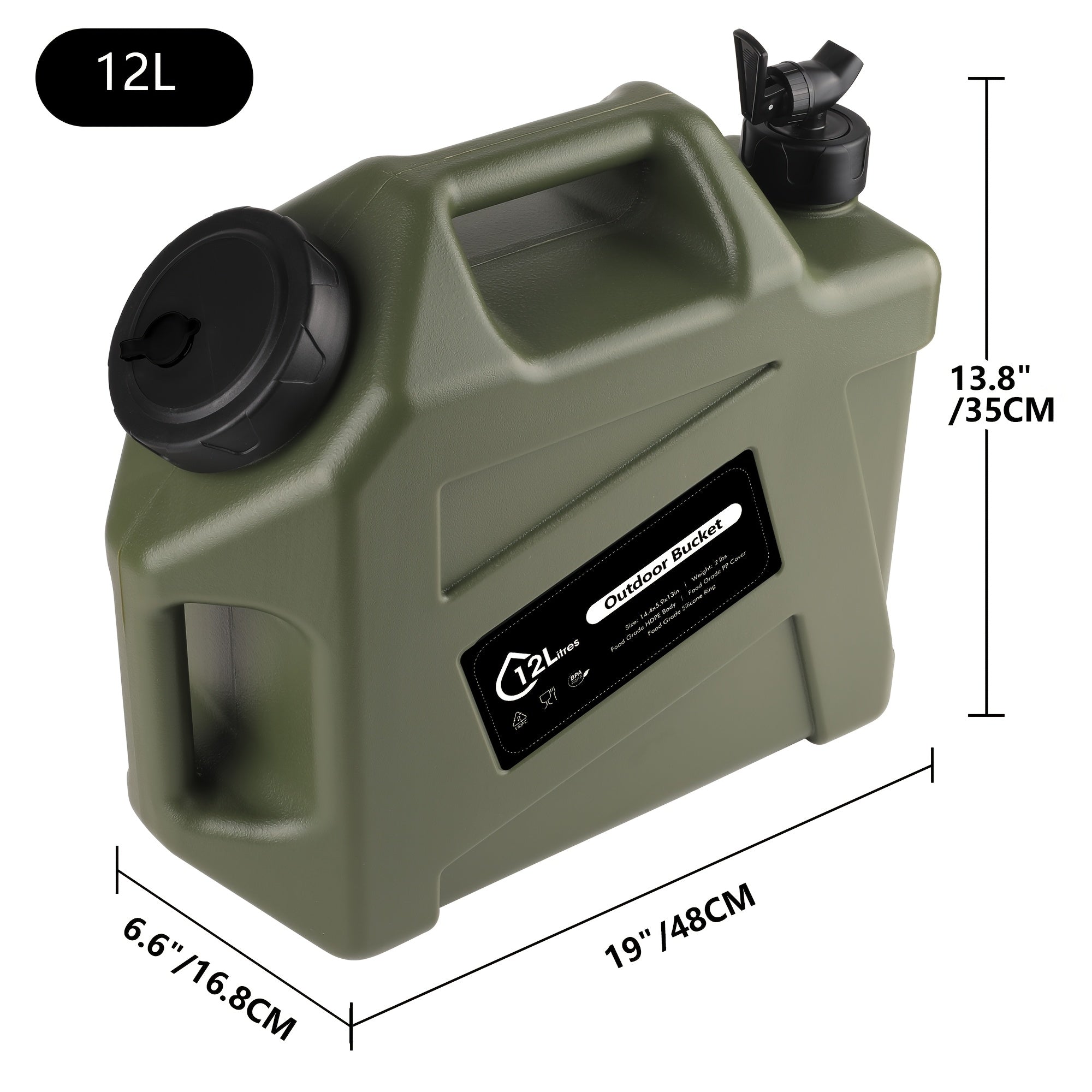 Water Jug with Spigot & 2 Handles – BPA Free PVC Water Container 2.6 to 5 Gal for Camping, RV, Hiking & Outdoor Water Storage, Multiple Colors & Sizes
