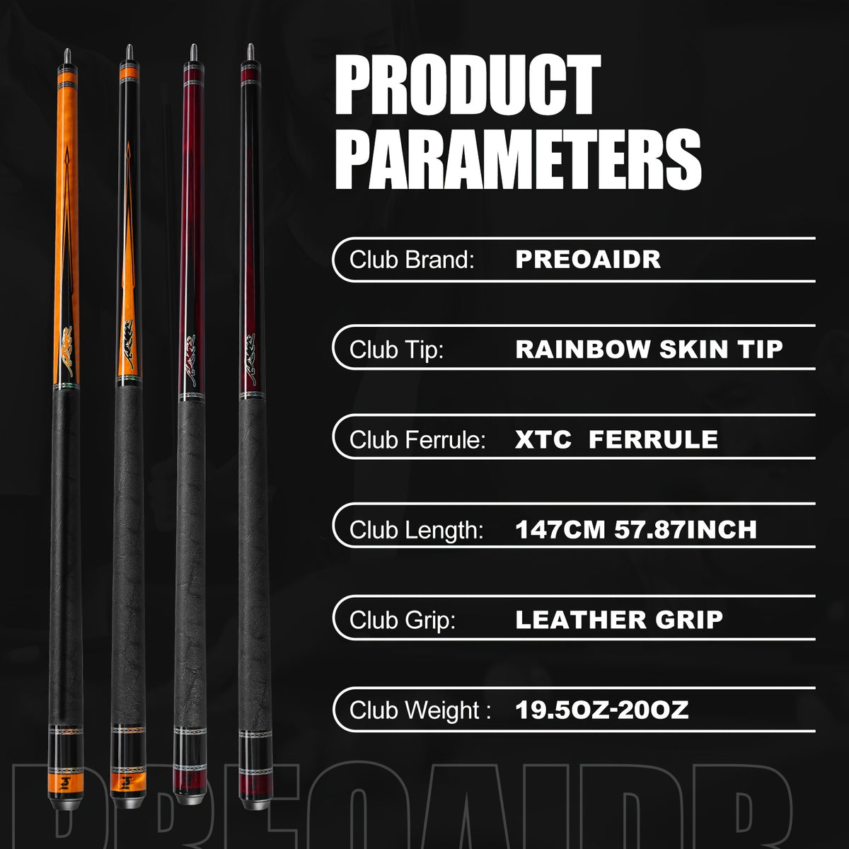 Carbon Fiber Pool Cue 58 Inch Professional Billiard Cue Stick Low Deflection 12.5mm Tip 3/8x8 Pin Joint Leather Grip – PREDAIDR SP Series Billiards Cue for Pool Players