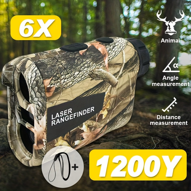 1200 Yard Laser Rangefinder Camouflage Rechargeable – Speed, Angle & Ballistic Compensation, Flagpole Lock, Type-C USB for Hunting, Golf, Archery & Hiking
