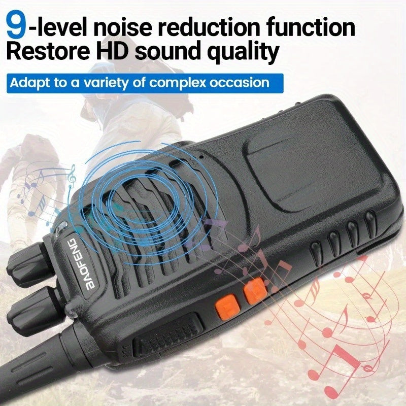 Walkie Talkies Long Range Rechargeable Baofeng BF-888S 16 Channel UHF Two Way Radio with Earphones – 2-Pack & 4-Pack for Camping Hiking Hunting