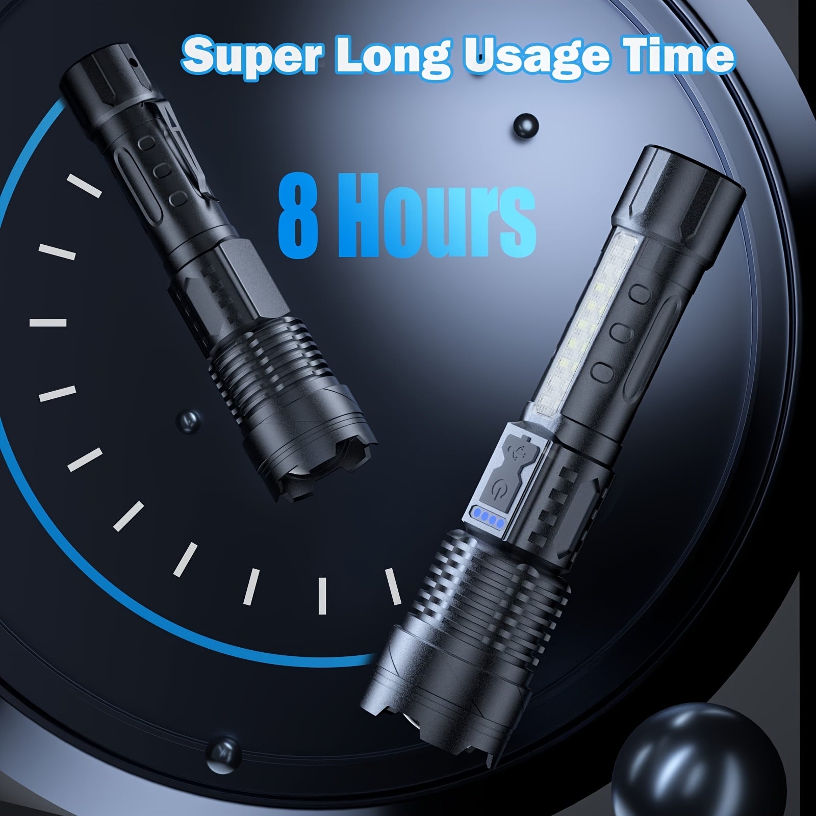 2-Pack Rechargeable LED Flashlight – High Lumen, 6 Lighting Modes, Strobe, IP44 Waterproof, for Camping Home Emergency Outdoor Use