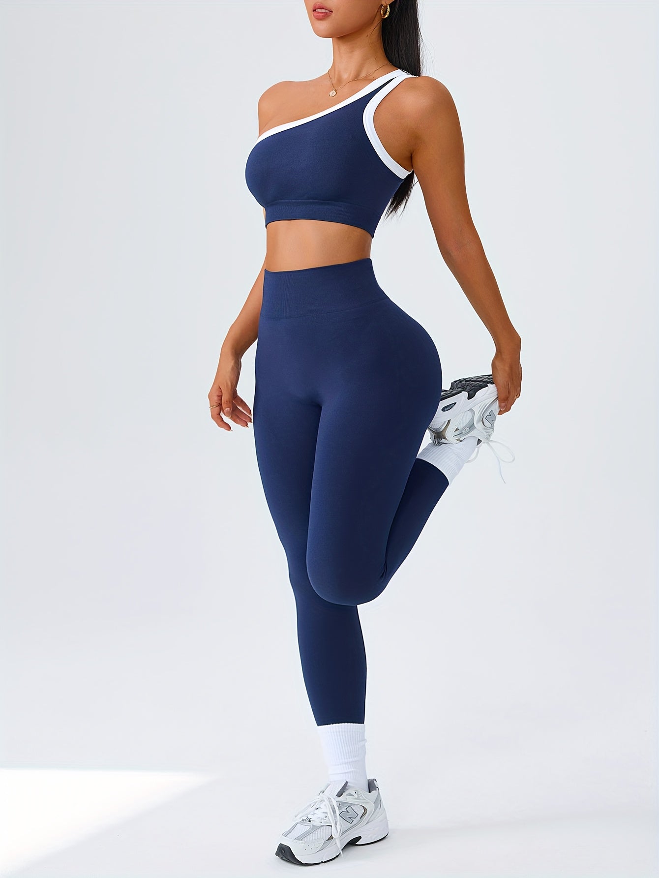 High-Waisted Butt-Lifting Leggings & Sports Bra Set for Women 2-Piece Stretchy Yoga Workout Outfit Solid Color Running Activewear with Camisole Top XS-XL