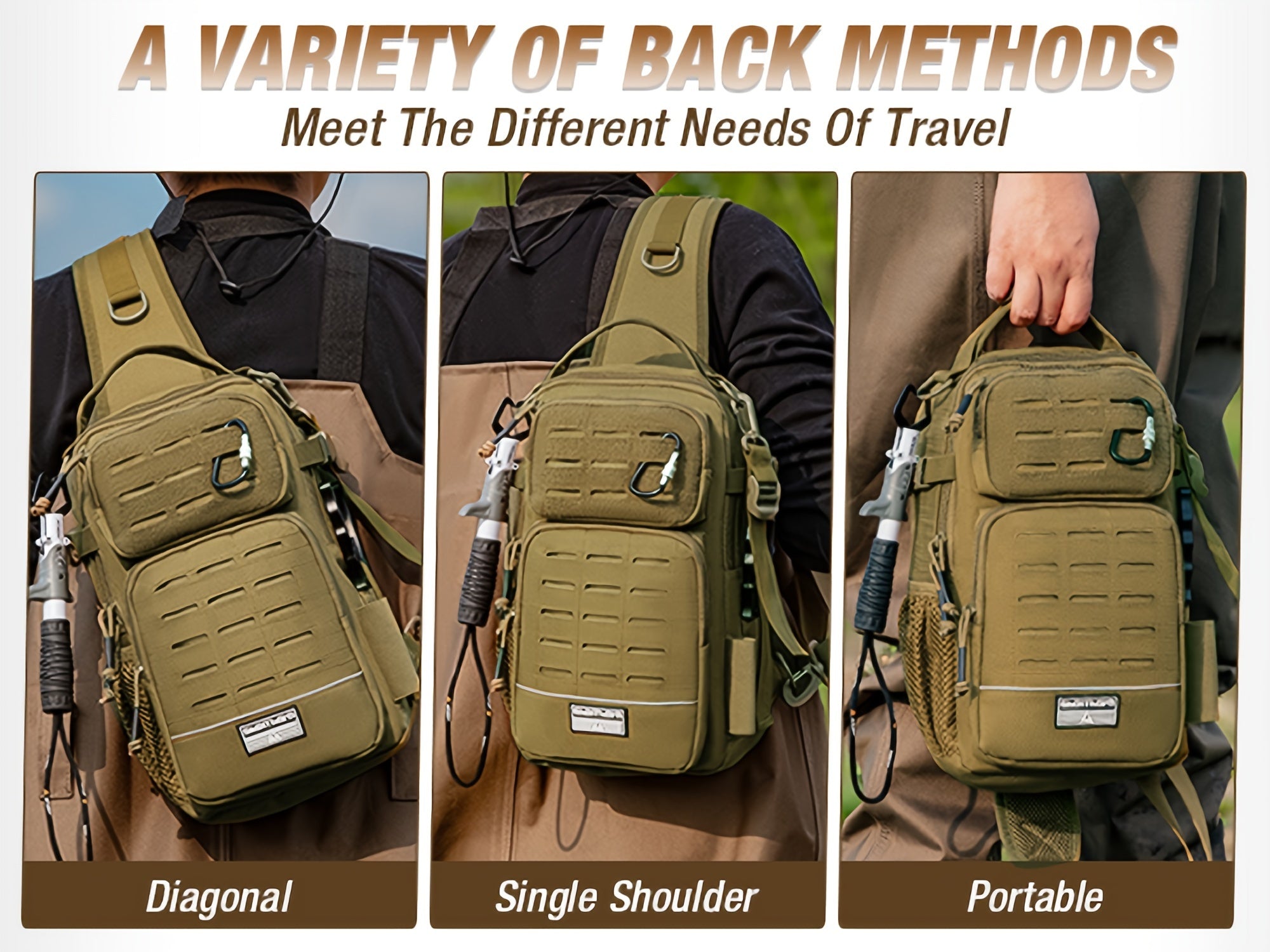 Tactical Camouflage Shoulder Bag – Military Style Crossbody Sling Bag for Outdoor Hiking Camping Hunting Travel Men Women Black Green Khaki Camo