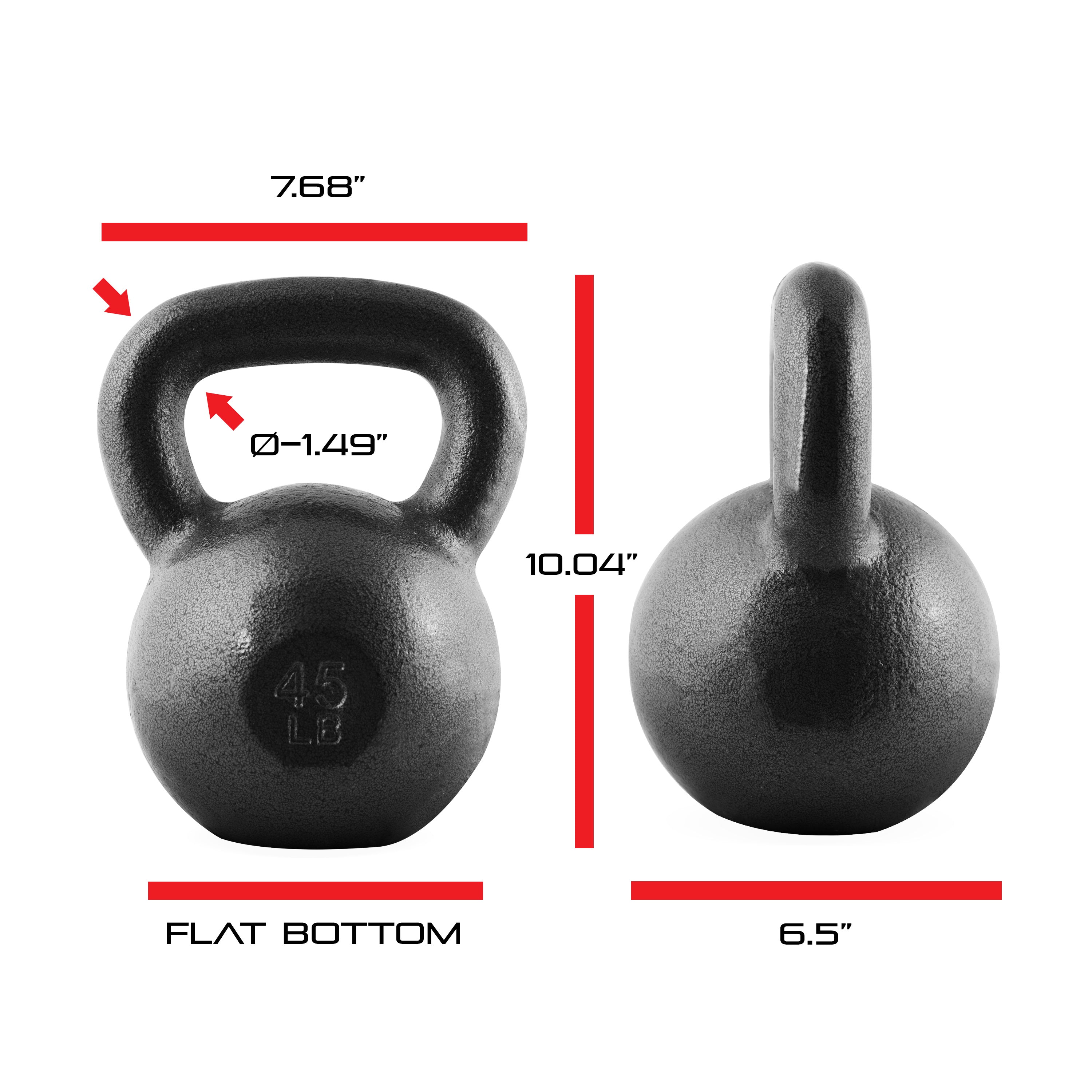 Cast Iron Kettlebell 10 25 35 50 70 LB Hammerstone Painted Flat Bottom Wide Handle – Home Gym Strength Training CrossFit HIIT Full Body Workout Weight