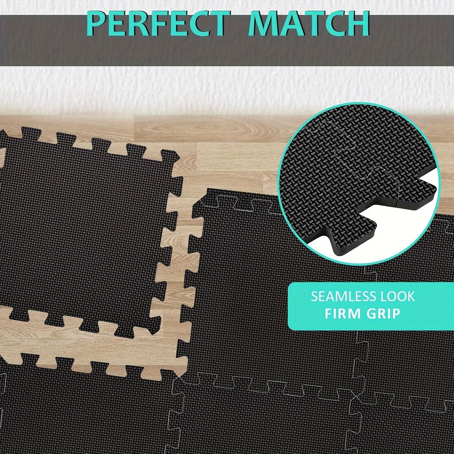 EVA Foam Interlocking Floor Mats for Home Gym 12.2"x12.2" Puzzle Tiles Exercise Flooring Fitness Mat Shock Absorbing Non-Slip Workout Mat for Gym Equipment