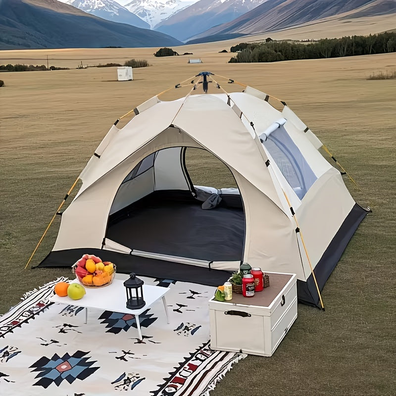 Pop Up Tent 3 Seconds Quick Open – Automatic Camping Tent, Fiberglass Poles, Oxford Cloth, All-Season Zip Closure, Double Door & Window Options, 2 Person, for Hiking, Travel & Beach