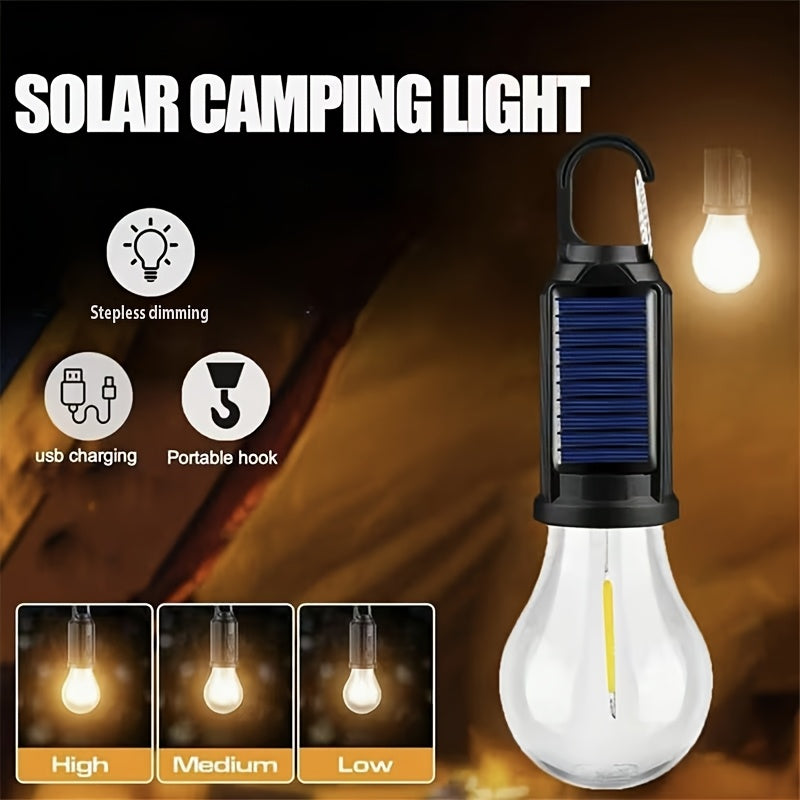 8-Pack Solar Rechargeable LED Camping Lights with Hook 300mAh Battery Portable Hanging Tent Lights for Camping Hiking Patio Christmas Valentine's Day Holiday Decoration