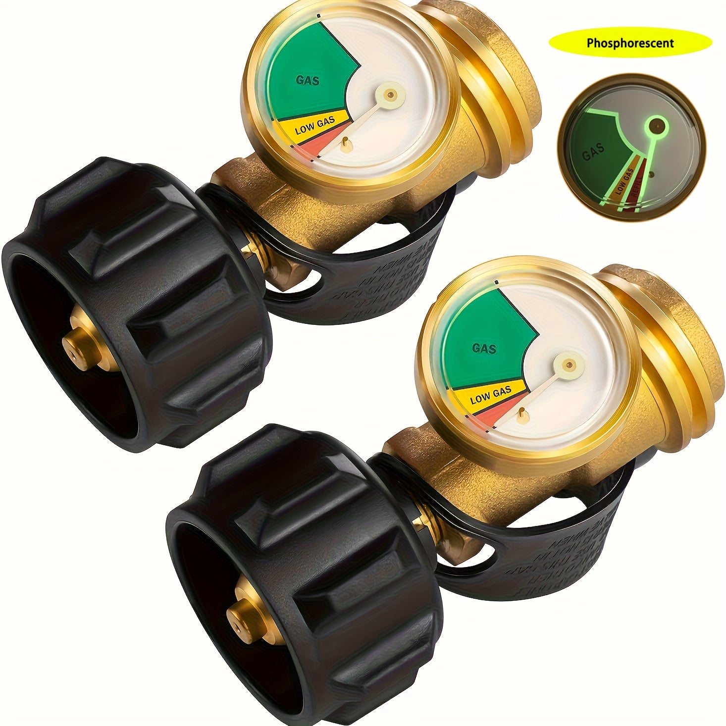Propane Tank Gauge Level Indicator & Leak Detector – QCC1 Type 1, Fits 5-40LB Tanks, Color-Coded Dial for BBQ Grill, RV, Camper, Fire Pit & Camping Stove