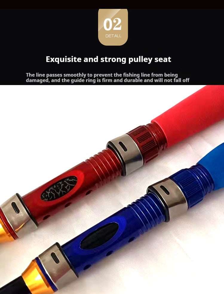Telescopic Pen Fishing Rod Reel Combo Collapsible Pocket Mini Spinning Pole 39-90 Inch Portable Travel Camping Hiking Bass Trout Freshwater Saltwater Beginners Kids