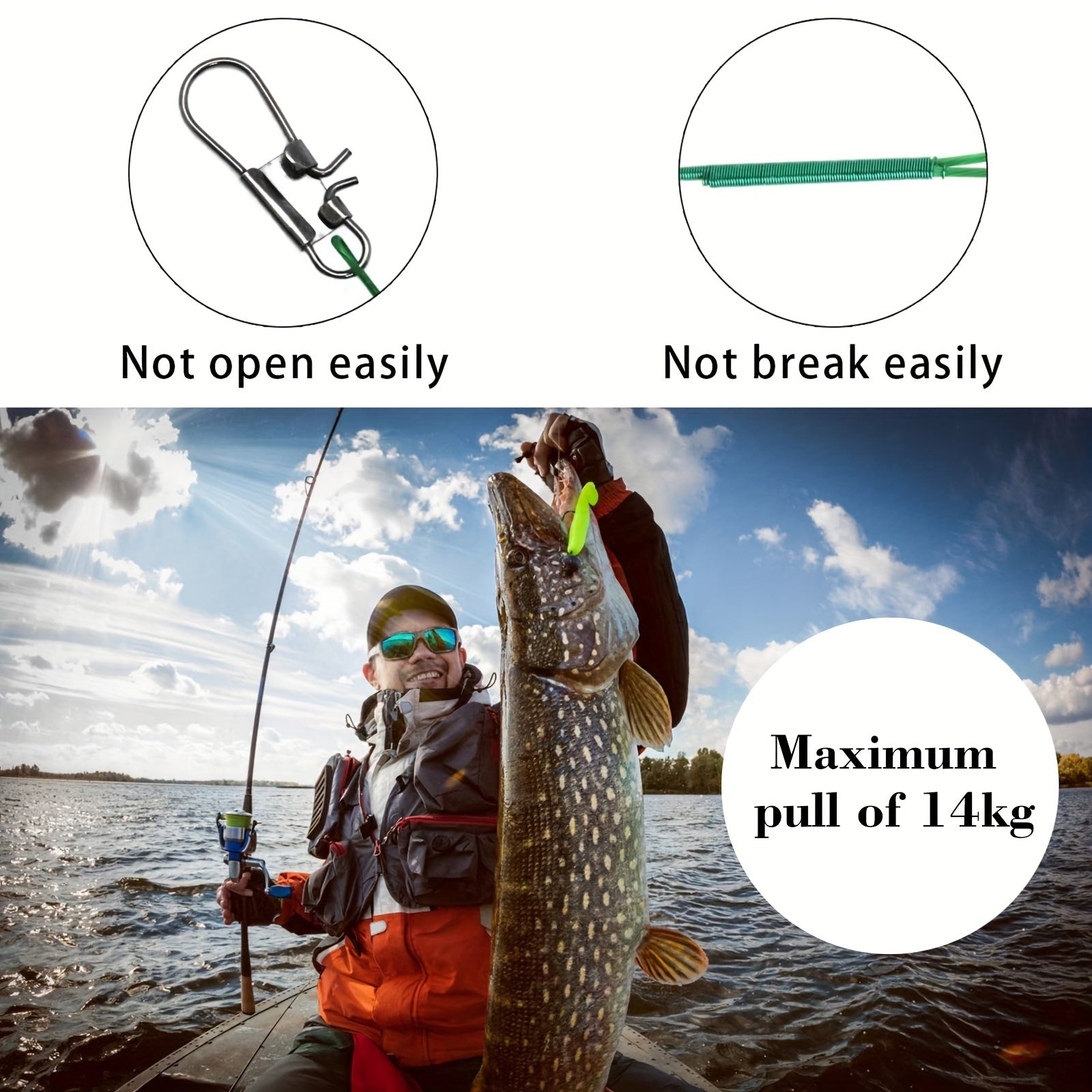 Steel Wire Fishing Leaders 100 Pcs – Anti-Bite Stainless Steel Pre-Rigged with Swivels & Snaps for Pike Musky Barracuda Bass Saltwater Freshwater Predator Fishing – 10–44LB Pull Strength Trace Wire Rig