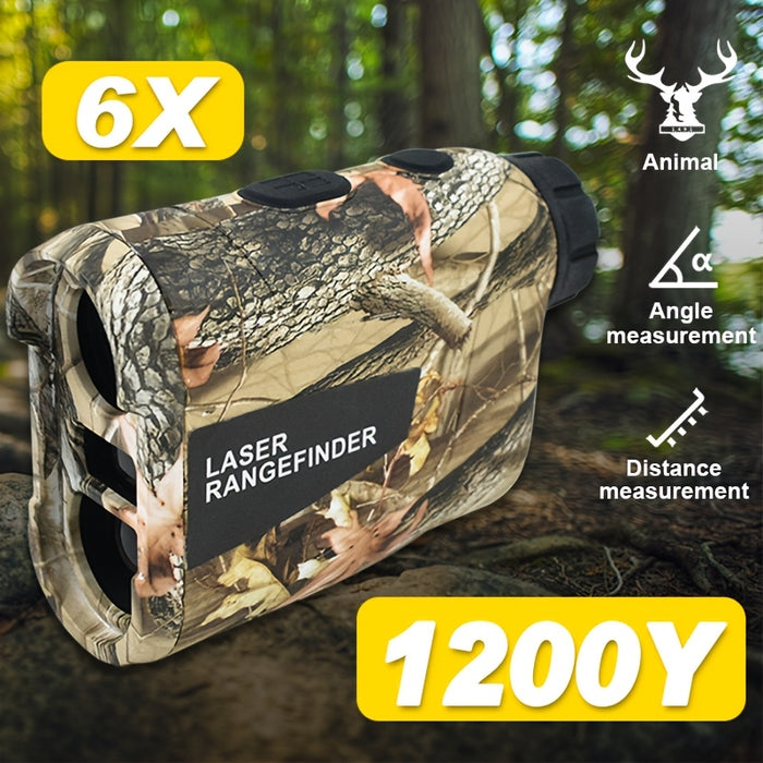 1200 Yard Laser Rangefinder Camouflage Rechargeable – Speed, Angle & Ballistic Compensation, Flagpole Lock, Type-C USB for Hunting, Golf, Archery & Hiking