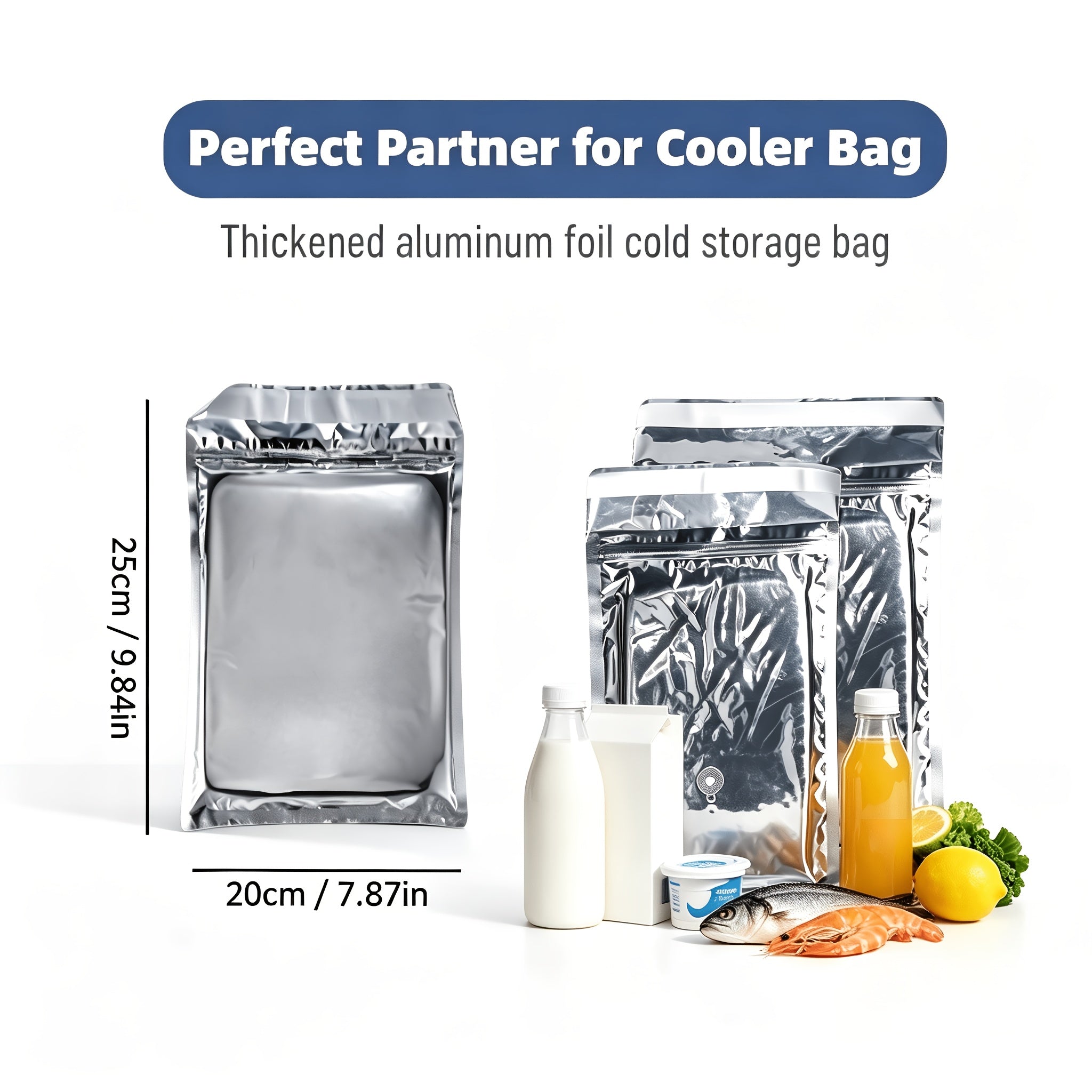 Large Capacity Insulated Cooler Bag Picnic Bag – Portable Crossbody Refrigerated Lunch Bag with Foil Storage Bags for Outdoor Camping Travel Black Grey Navy Khaki