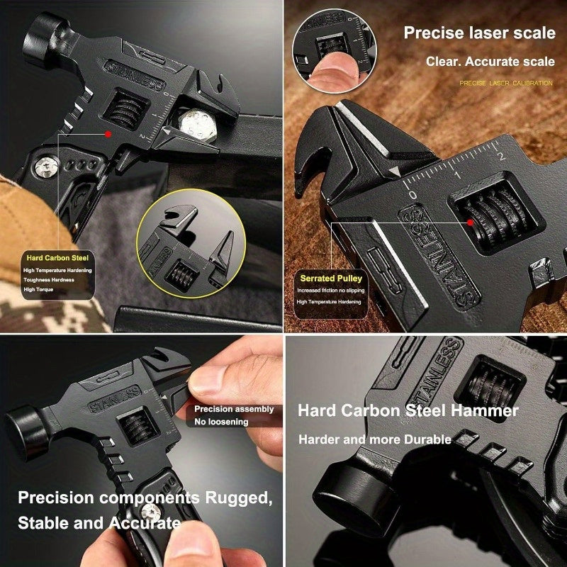 16-in-1 Multitool Pocket Multi Tool Stainless Steel Foldable Pliers Wrench Screwdriver Knife Hammer Camping Gear Gift for Dad