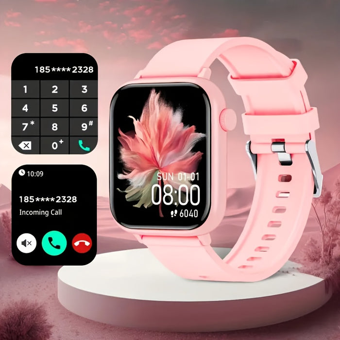 Smart Watch Men Women 1.83 Inch Full Touch Screen Wireless Calls Pedometer Fitness Tracker IP68 Waterproof iPhone Android Black Pink Silver