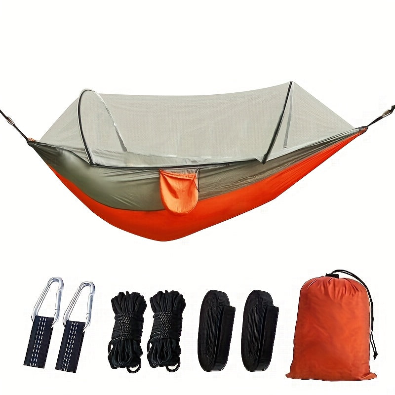 3-in-1 Double Camping Hammock with Mosquito Net and Sun Shade Durable Lightweight Portable for Camping Hiking Backpacking Picnic Garden Patio Park Outdoor Adventures