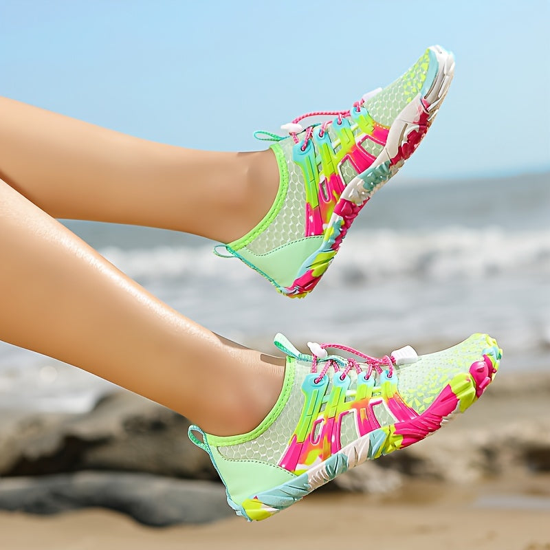 Quick Dry Water Shoes Lightweight Non-Slip Breathable Beach Swim Yoga Wading Shoes for Women Sizes US 6-10 Purple Grass Green
