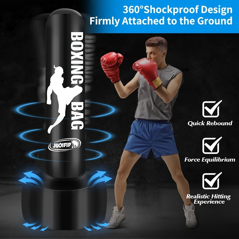 69 Inch Freestanding Punching Bag for Adults – Heavy Duty Inflatable Standing Boxing Bag with Sturdy Base for Boxing Kickboxing MMA Fitness Training Indoor Outdoor