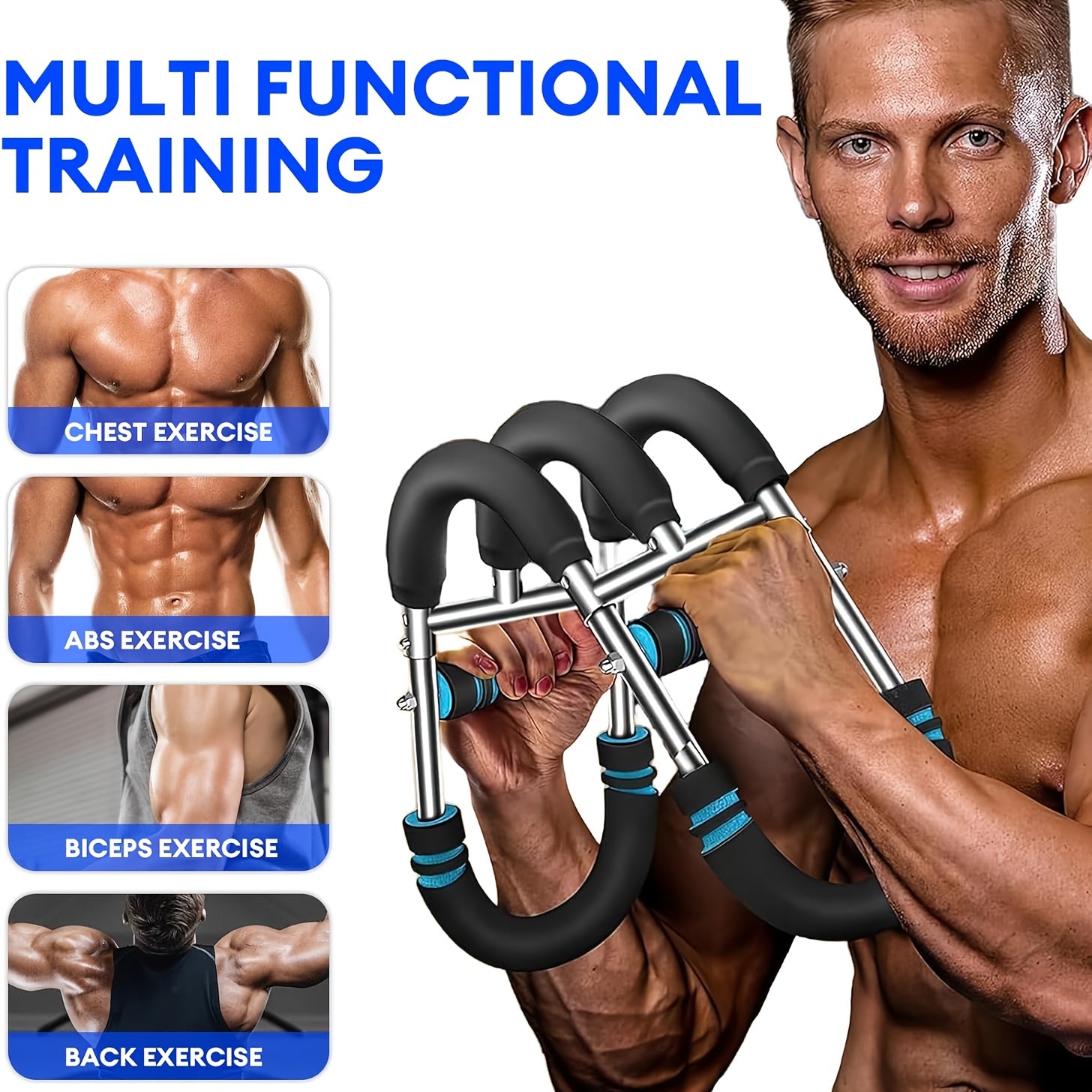 Arm Strength Trainer 3-Bar 3-Level Adjustable – Portable Detachable Forearm Chest Workout Device for Home Gym, Strength Training Muscle Building