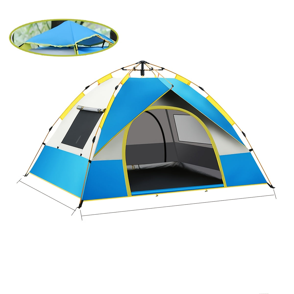 Pop Up Camping Tent 4 Person Automatic Instant Setup UV Protection Insect Net Sunshade Waterproof Family Tent for Beach Park Outdoor Camping Hiking Adventures