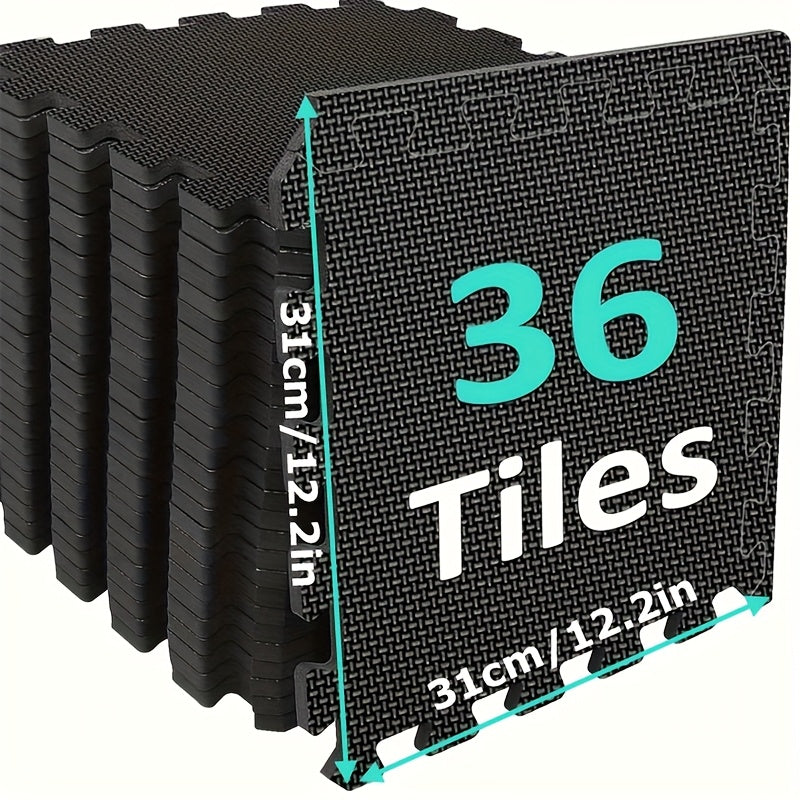 EVA Foam Interlocking Floor Mats for Home Gym 12.2"x12.2" Puzzle Tiles Exercise Flooring Fitness Mat Shock Absorbing Non-Slip Workout Mat for Gym Equipment