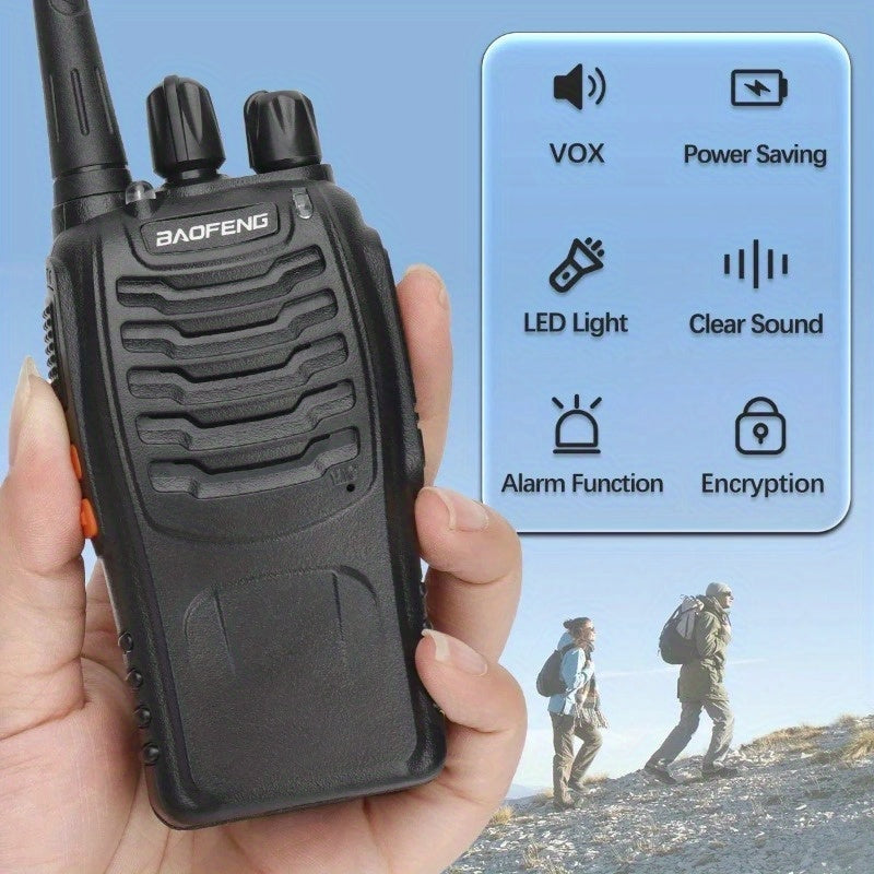 Walkie Talkies Long Range Rechargeable Baofeng BF-888S 16 Channel UHF Two Way Radio with Earphones – 2-Pack & 4-Pack for Camping Hiking Hunting