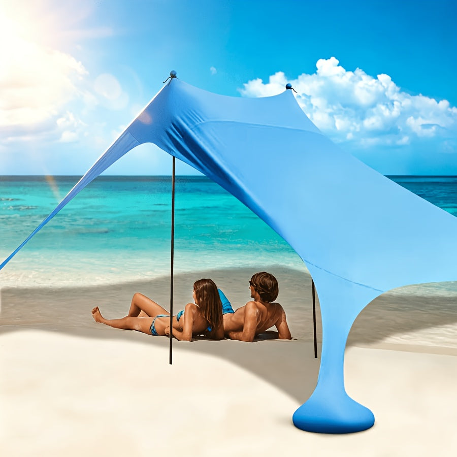 Pop Up Beach Tent Sun Shelter Large Canopy for 4-6 Adults Lightweight Portable 5 Minute Setup for Beach Camping Fishing Picnic Backyard