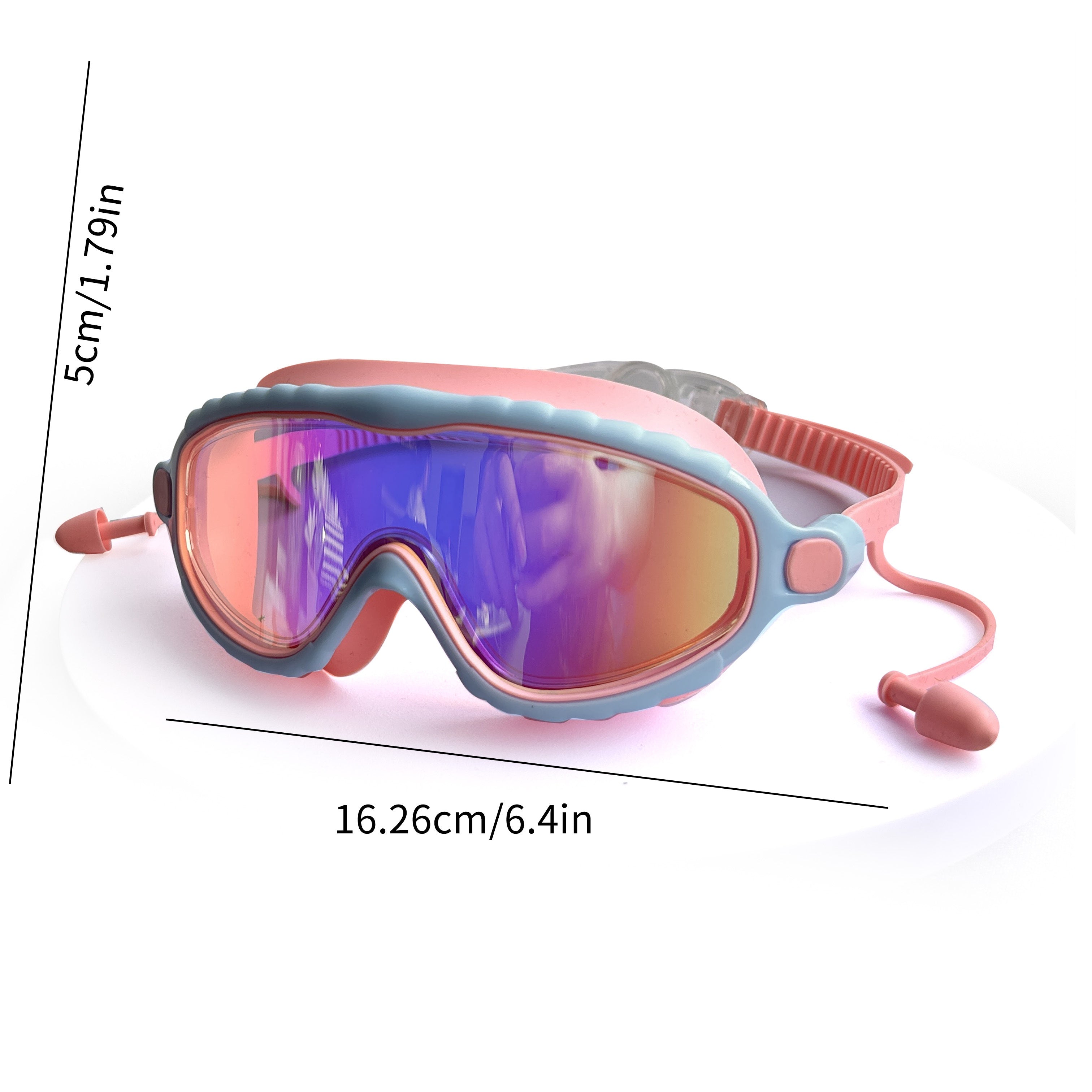 Kids Swim Goggles Anti-Fog Large Lens with Earplugs Waterproof Leak-Proof Swimming Goggles for Children Ages 3-14 Boys Girls Pool Beach Gift